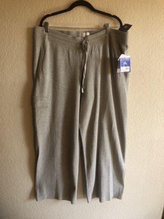JoyLab Pants - NWT JoyLab Womens Gray Mid-Rise Wide Leg Cargo Sweatpants Adjustable Size 2XL